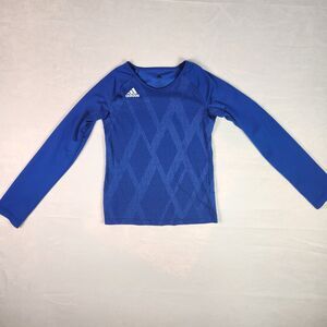 Adidas Big Kids Size Medium Quickset Volley Long Sleeve Royal Blue Jersey